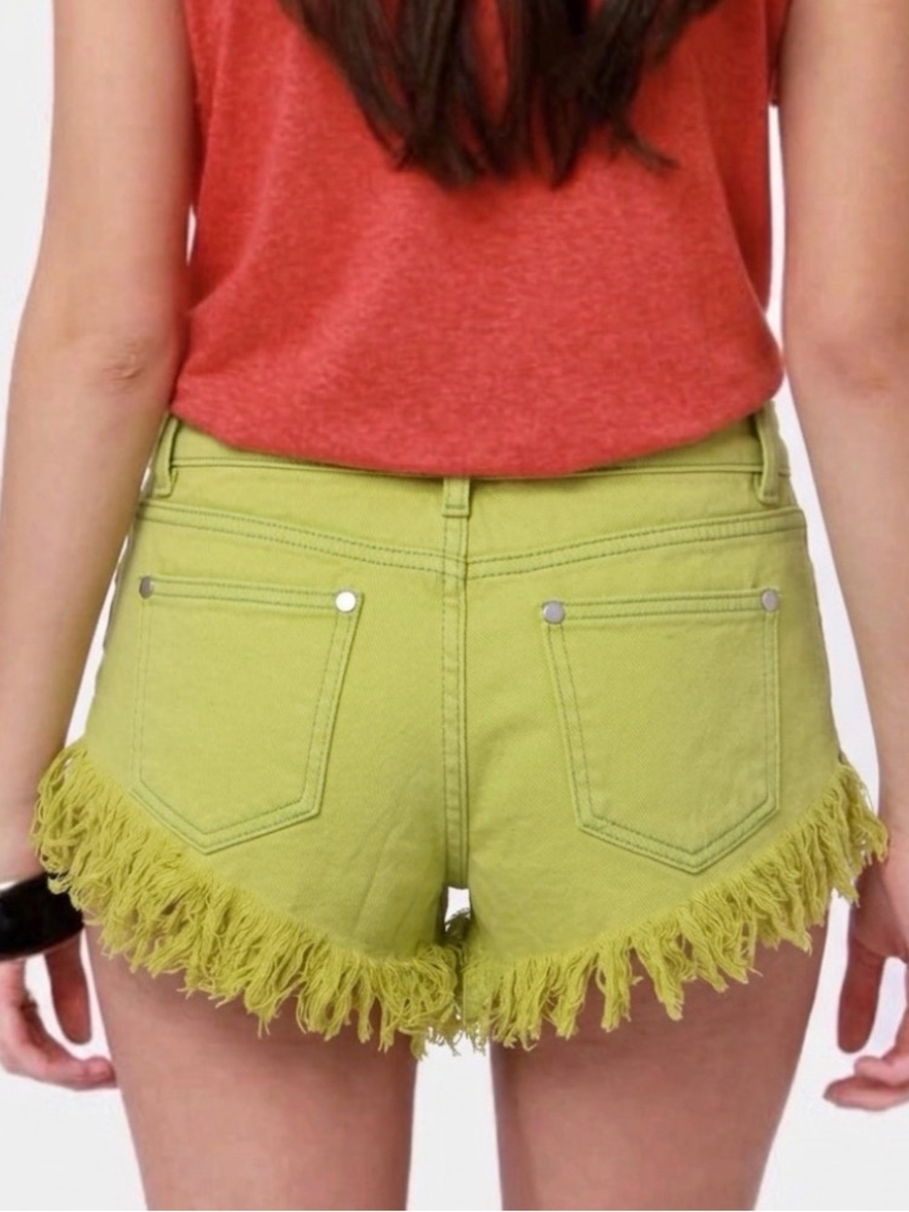 NWT ⚜️💚⚜️ REVOLVE INSIGHT 51 Dipper Denim Shorts Citrine